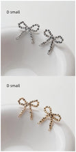 Load image into Gallery viewer, Bow Earrings Collection, Bow Tie Earring Post with Loop, 14K Gold/Silve Plated, S925 Silver Pin Nickel Free Earrings GZ724
