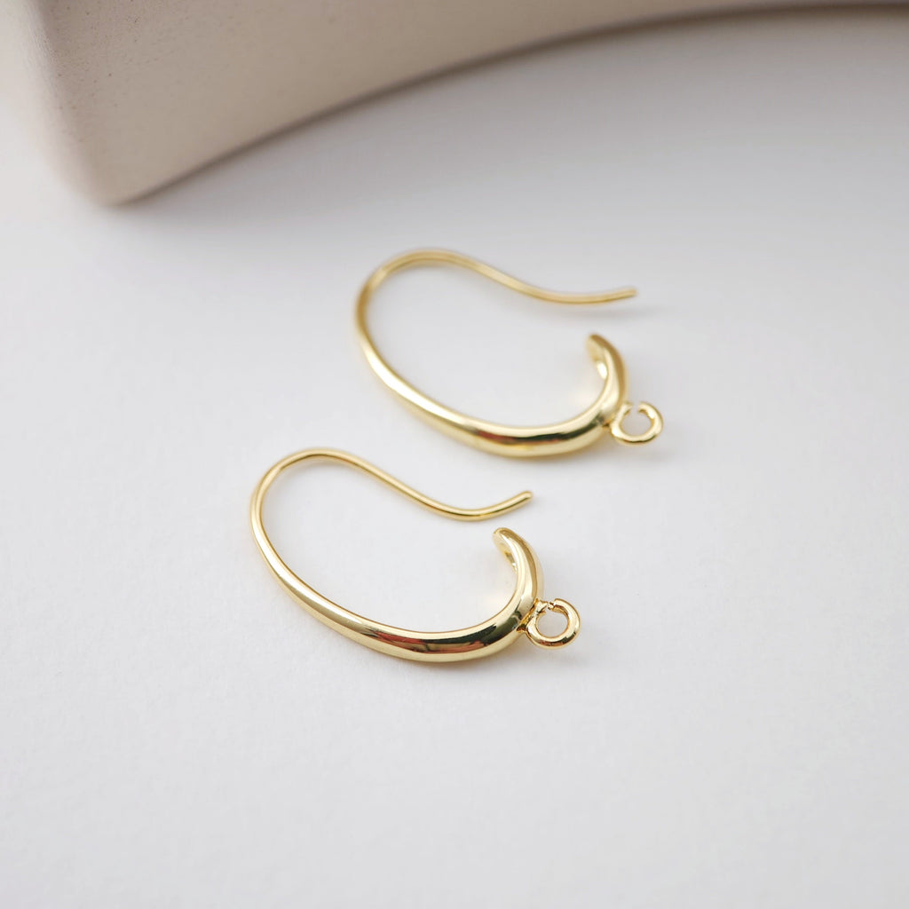 Fish Hooks, 18K Gold Plated Ear Wires, Gold Earring Earring Hooks, Ear Wires for Jewelry Making D0177