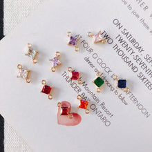 Cargar imagen en el visor de la galería, 10 conectores de cristal rómbico, colgantes de cristal, chapados en oro de 18 quilates, accesorios de joyería MY078-F233