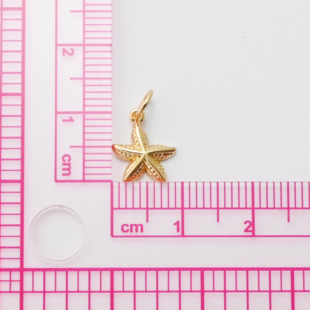 5pcs Gold Starfish Charms, 18K Gold Plated, Dainty Starfish Shape Pendant, Bracelet Making Pendant S20403