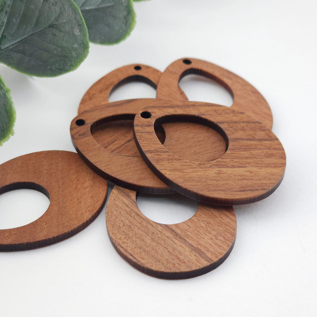 Teardrop Wood Charms, Drop Wooden Pendant, Reclaimed Walnut Wood, Geometric Statement Wood Earrings Diy Ideas JT978