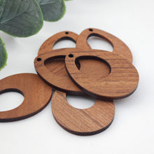 Load image into Gallery viewer, Teardrop Wood Charms, Drop Wooden Pendant, Reclaimed Walnut Wood, Geometric Statement Wood Earrings Diy Ideas JT978