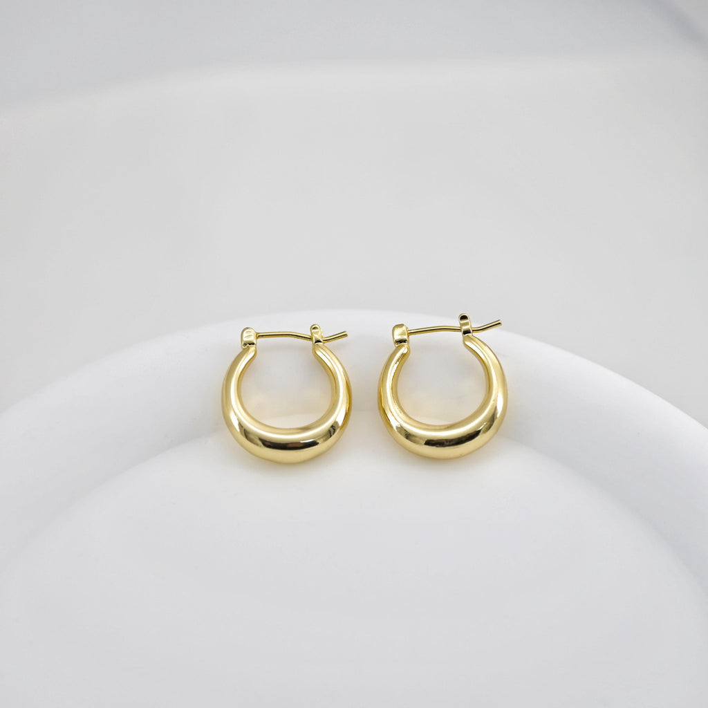 Gold U Shape Ear Hoops, 18K Gold/Silver Plated Leverback Earrings, Huggie Hoops Earring Findings D0347