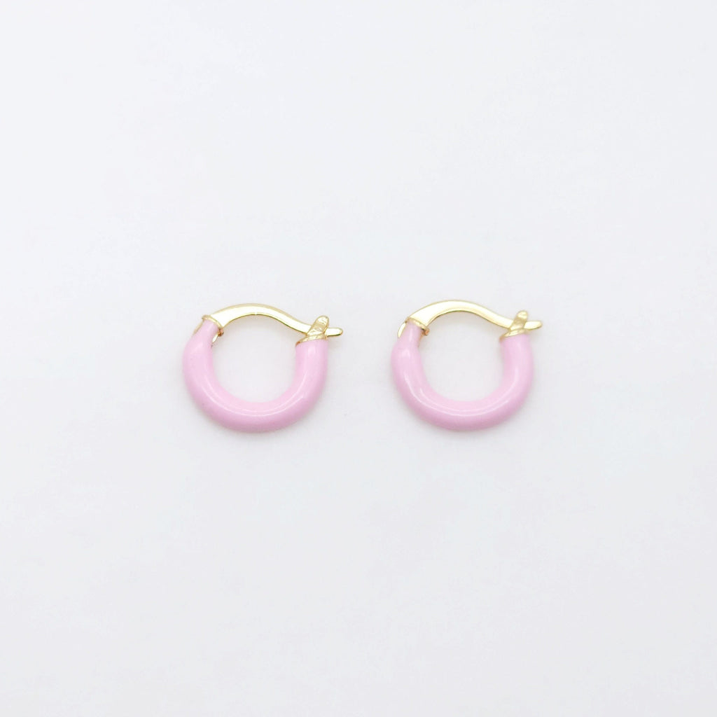 Multicolor Enamel Ear Hoops, 15mm, 9 colours you choose, 18K Gold Plated Leverback Earrings, Huggie Hoops Earring S20521