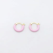 Load image into Gallery viewer, Multicolor Enamel Ear Hoops, 15mm, 9 colours you choose, 18K Gold Plated Leverback Earrings, Huggie Hoops Earring S20521