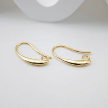 Load image into Gallery viewer, 20PCS- 10x19mm 18K Gold Plated Ear Wires, Gold Earring Earring Hooks, Fish Hooks, Ear Wires for Jewelry Making S834