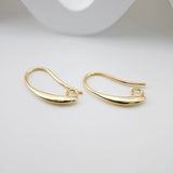 20PCS- 10x19mm 18K Gold Plated Ear Wires, Gold Earring Earring Hooks, Fish Hooks, Ear Wires for Jewelry Making S834