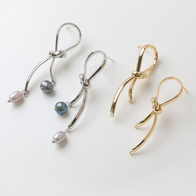 Gold Knot Earring Post, S925 Silver Ear Pin, Nickel Free Earrings, 14K Ear Stud, Tie The Knot Earring Findings GZ732