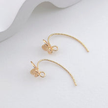 Cargar imagen en el visor de la galería, Ganchos de mariposa para orejas, aretes de oro de 14 quilates con aro, ganchos de pescado esmerilados, alambres para hacer joyas ZX316