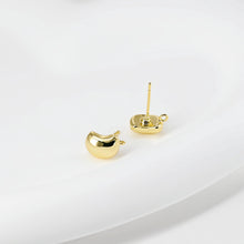 Load image into Gallery viewer, Gold Moon Ear Post with Loops, S925 Silver Ear Pin, Nickel Free, 18K Gold Plated Stud Earring Finding D0417