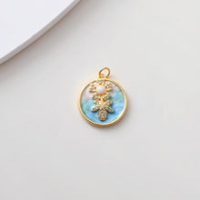 Load image into Gallery viewer, Enamel Round Charms Collections, Unicorn, Flower Pendant, Rabbit Pendant, 18K Gold Plated, Necklace Making Charms, Jewelry Findings S1383