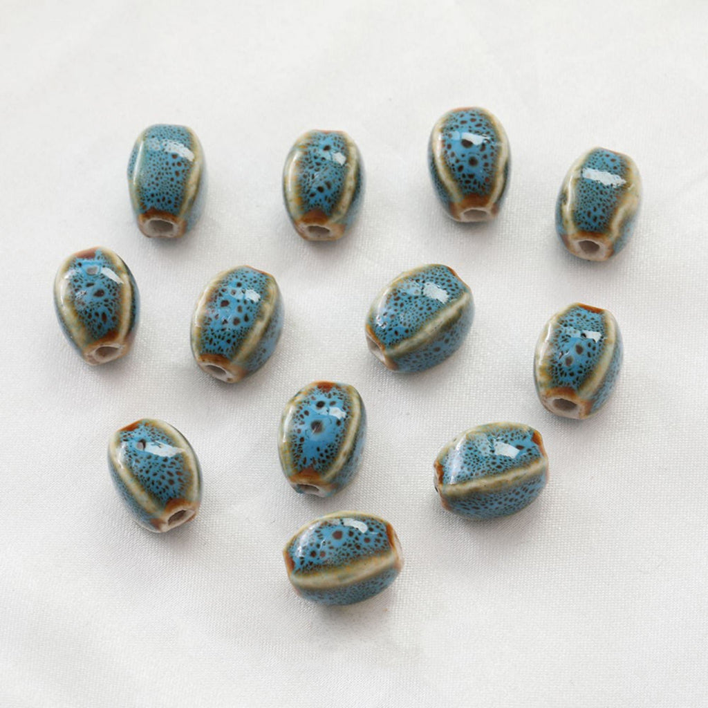 5 cuentas espaciadoras ovaladas, colgante ovalado de cerámica, cuentas de cerámica para hacer joyas, hallazgos de cuentas DIY GZ434