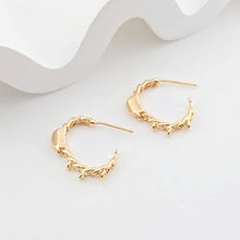 Load image into Gallery viewer, Twisted C Shape Earrings Post With 3 Loops, 14K Gold Plated, S925 Silver Ear Pin Nickel Free Earrings, Earring Findings ZX288