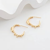 Twisted C Shape Earrings Post With 3 Loops, 14K Gold Plated, S925 Silver Ear Pin Nickel Free Earrings, Earring Findings ZX288
