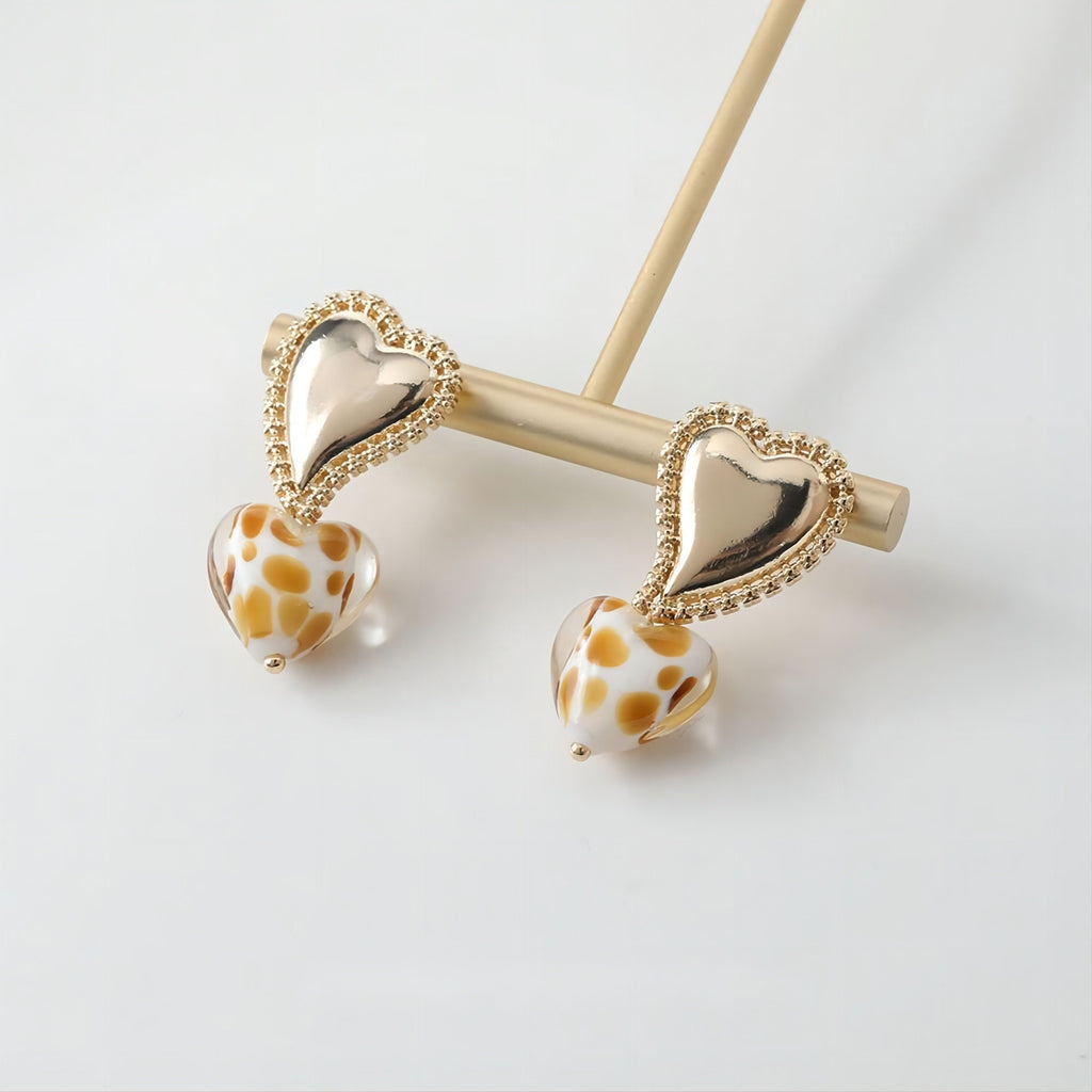 عمود قرط ذهبي على شكل قلب، أقراط من الذهب عيار 14 قيراطًا خالية من النيكل، دبابيس أذن من الفضة S925، 20 مم، قرط أذن على شكل قلب مع حلقة GE001