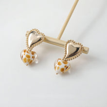 تحميل الصورة إلى عارض المعرض، عمود قرط ذهبي على شكل قلب، أقراط من الذهب عيار 14 قيراطًا خالية من النيكل، دبابيس أذن من الفضة S925، 20 مم، قرط أذن على شكل قلب مع حلقة GE001