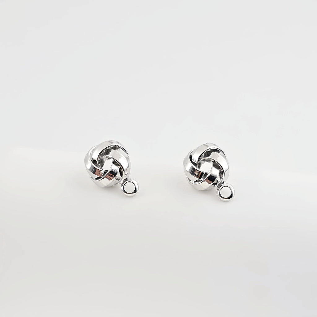 Round Wire Dough Earring Post with Loop, 18k Gold Chain Round Stud Earring Nickel Free, Hypoallergenic Earring Findings ZX271