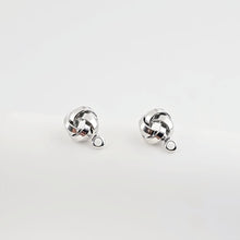 Load image into Gallery viewer, Round Wire Dough Earring Post with Loop, 18k Gold Chain Round Stud Earring Nickel Free, Hypoallergenic Earring Findings ZX271