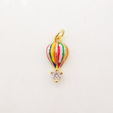 Load image into Gallery viewer, Hot Air Balloon Charm, Enamel Charm, 18K Gold Plated Pendant, Necklace Making Charm, Jewelry Findings S1096