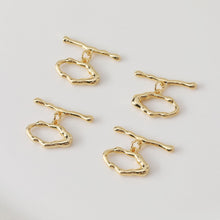 Load image into Gallery viewer, Irregular OT Toggle Clasps, One Set, 14K Gold Plated OT Buckle, 14k Gold/Silver, Necklace Closure, Connectors Clasps ZZ044
