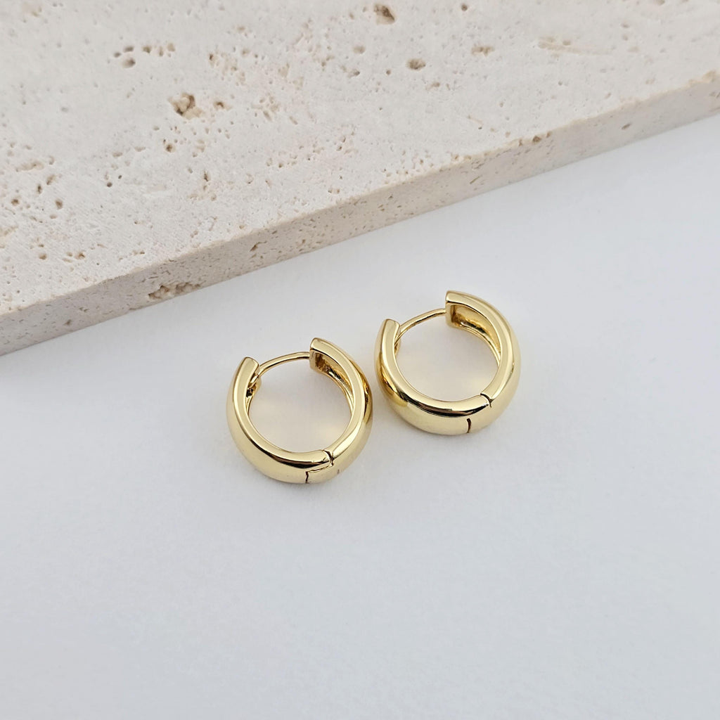 18K Gold Plated Round Hoop Earring, Huggie Hoops Earring Parts, Spring Ear Hoops, 17mm, 20mm, hoop earrings S1262