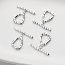 Load image into Gallery viewer, OT Toggle Clasps, One Set, Irregular Beads, 14K Gold Plated OT Buckle, Silver Clasp, Necklace Closure, Connectors Clasps GZ523