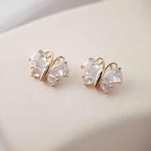 Load image into Gallery viewer, Dainty Butterfly Charm, CZ Micro Pave Charm, 14K Gold Plated Kawaii Charm for Jewelry Making F269