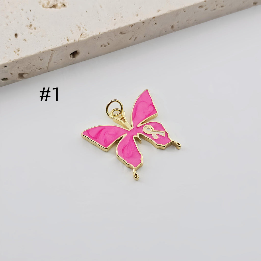 قلادة على شكل قلب مطلية بالمينا الوردي، قلادة على شكل قلب مطلية بالذهب عيار 18 قيراطًا، قلادة على شكل فراشة، قلادة على شكل قلب، قلادة على شكل سوار S1279