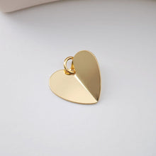 Load image into Gallery viewer, Gold Heart Charm, 18K Gold Plated Heart Pendant,  Necklace Bracelet Making Pendant S1132