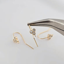 Load image into Gallery viewer, 14K Gold Plated Ear Wires, Cubic Pave Earring Hooks, Nickel Free, Fish Hooks, Ear Wires for Jewelry Making ZX263