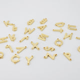 18K Shiny Gold Alphabet Letter Beads, Initial Beads,Letter Charms, Double-sided hollowing,Letter Inital beads for Necklace Bracelet S20682