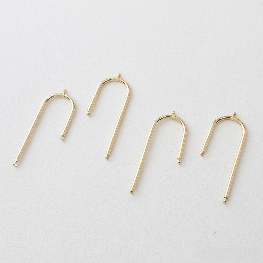 Colgante de arco asimétrico, conector en forma de U arqueada, accesorios para aretes chapados en oro de 14 quilates, accesorios de joyería GZ641