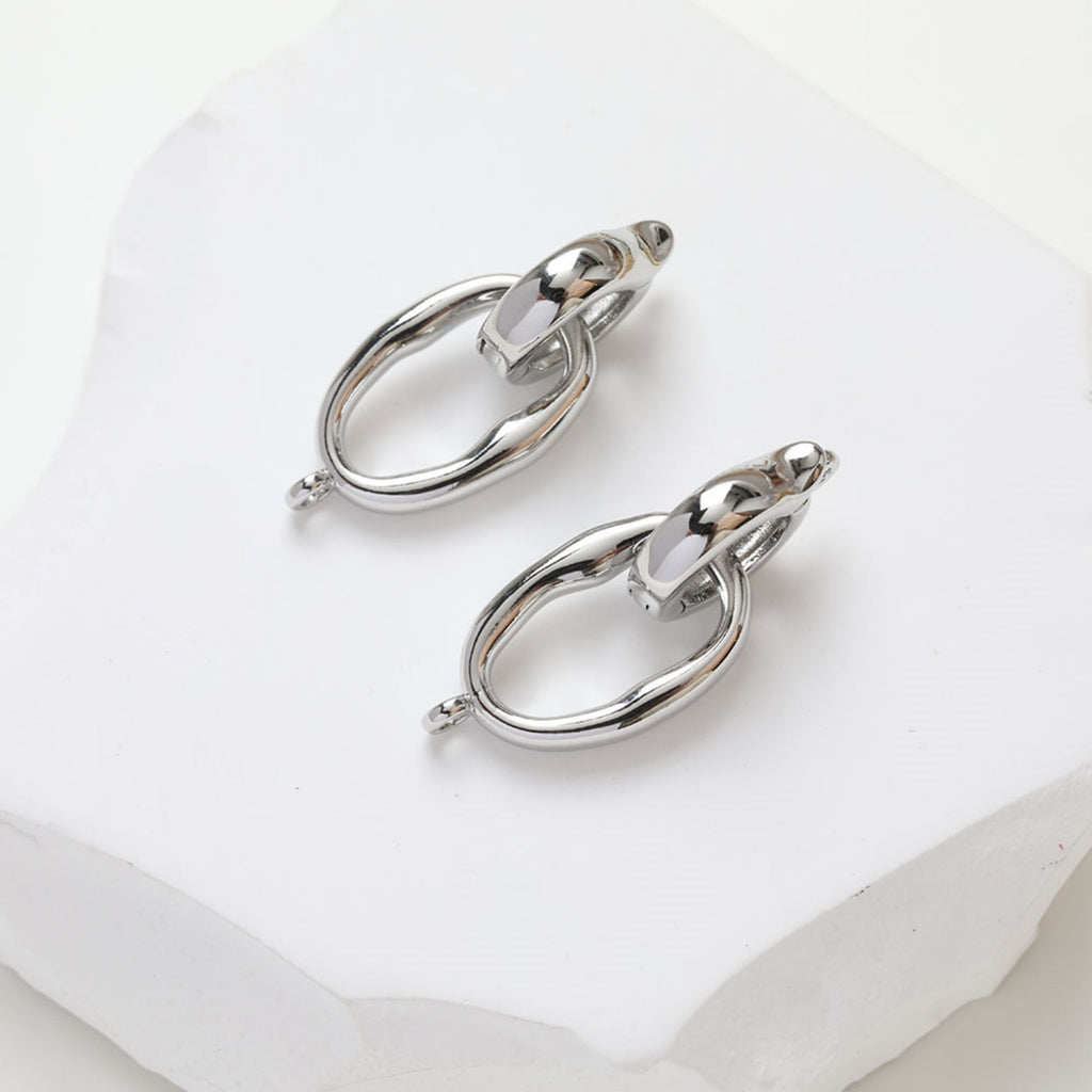 Cierre de doble bucle, conector para collar, chapado en oro/plata de 14 quilates, para crear collares y pulseras, accesorio de joyería GZ235