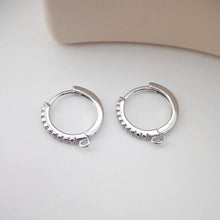 Load image into Gallery viewer, Cubic Zirconia Ear Hoops Multicolor Pave Crystal , 19*17mm, 18K Gold Plated Leverback Earrings, Huggie Hoops Earring D0154