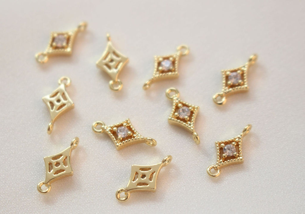 Tiny Star Charms,  Crystal Cubic Pave Star Pendant, 18K Gold Plated, Necklace Making Star Charms, Jewelry Findings GZ421