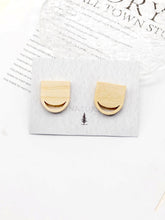 Load image into Gallery viewer, 4PCS Wood Earrings, Smiley Face Shape Wooden Earrings for women, Reclaimed Walnut Wood, Geometric Statement Earrings Finding JT918