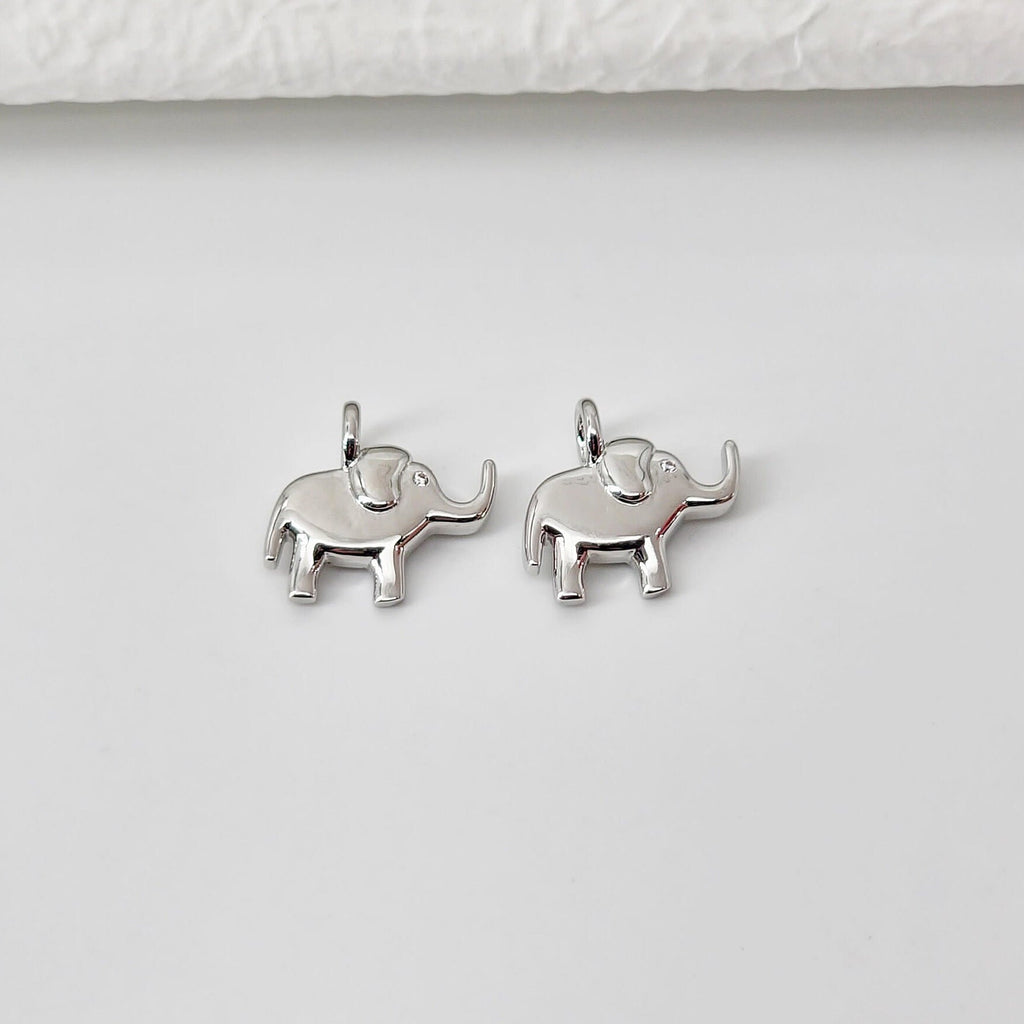 Elephant Pendant, 18K Gold Plated Brass Animal Charm, Bracelet Necklace Making Charm, Jewelry Findings S20707