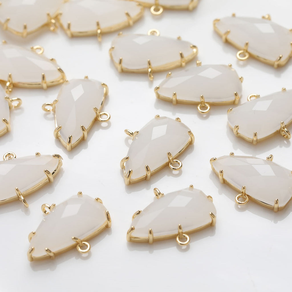 Irregular Cloud Connector, Rhinestone Pendant, Bracelet Necklace Making, Gold Plated Jewelry Findings GZ411