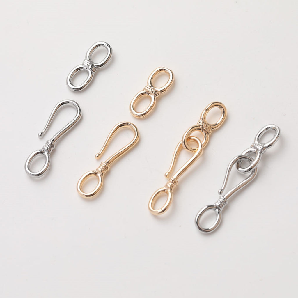 Fish Hook Clasp, Necklace Connector, 14K Gold/Silver Plated, Neckalce Bracelet Making Pendant, Jewelry Supply Finding JG008