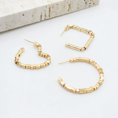 Gold Heart Earring Post, Square, Circle, S925 Silver Ear Pin Nickel Free Earrings, Vintage Ear Stud, Hypoallergenic Earring Findings ZX089