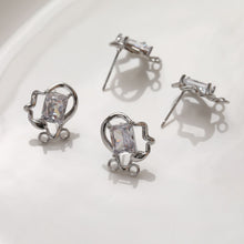 تحميل الصورة إلى عارض المعرض، قرط غير منتظم مرصع بأحجار الزركونيا المكعبة مع حلقات، مطلي بالذهب/الفضة عيار 14 قيراطًا، دبوس فضة S925 خالٍ من النيكل، قرط مضاد للحساسية GZ108