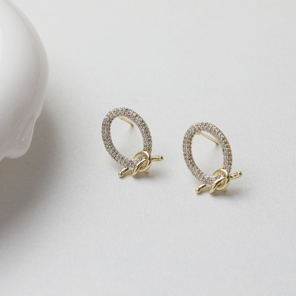 قرط ذهبي بعقدة مع حلقة، دبوس أذن من الفضة الاسترلينية عيار 925، أقراط خالية من النيكل، حلقة أذن من الفضة الاسترلينية عيار 14 قيراط، نتائج قرط ربط العقدة GT035