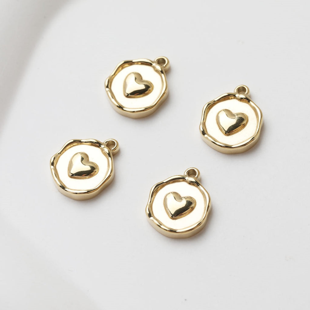 Gold Coin Pendant, Stainless Steel Round Pendant, Cross Charm for Necklace Making, Jewelry Findings GT027