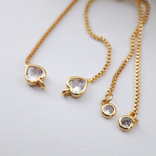 Load image into Gallery viewer, 5PCS Adjustable Bracelet Making Chain For Making, 18K Gold Plated Half Finished Slide Box Chain with Rubber Stopper Beads 1.3mm S1145