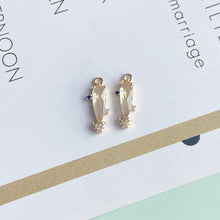 Load image into Gallery viewer, 10pcs- Crystal Long Cactus Teardrop Charms, 8 colors You Choose, 14K Gold Plated Teardrop Pendant, Jewelry Findings MY049-F069