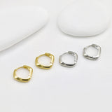 Geometric Rhombus Hoop, Minimalist Everyday Earrings, 15mm, 18K Gold Plated Leverback Earrings, Huggie Hoops Earring D0541