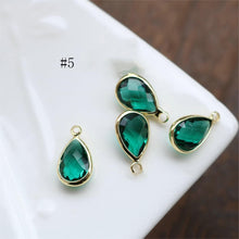 تحميل الصورة إلى عارض المعرض، 10 قطع - دلايات كريستال صغيرة على شكل دمعة، مطلية بالذهب/الفضة عيار 14 قيراطًا، مقاس 7×10 مم، قطع مجوهرات HL116-F041