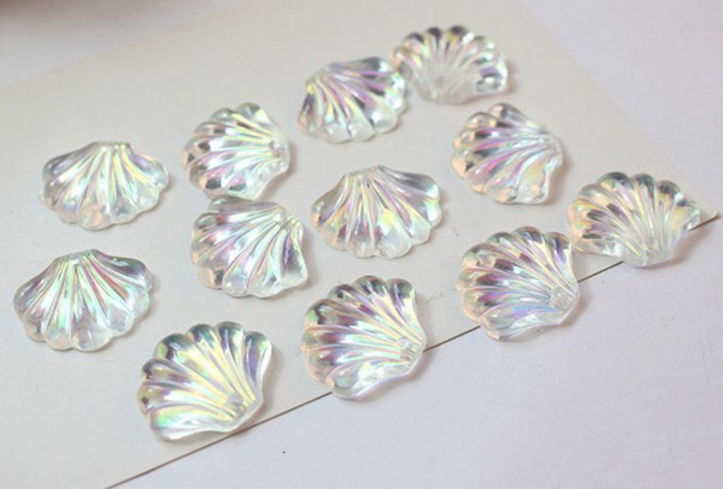 10 colgantes de concha de resina, concha Aurora, para pendientes GZ296