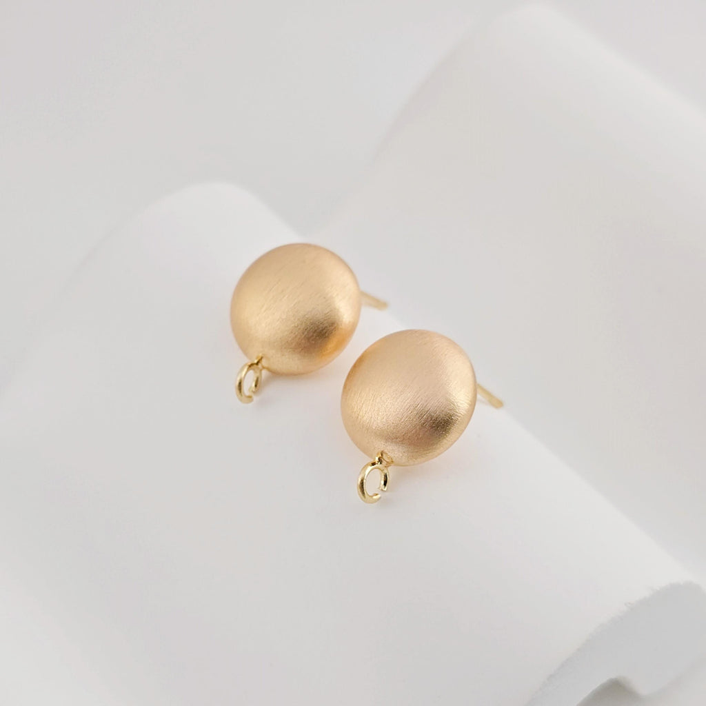 قرط دائري من الذهب عيار 18 قيراطًا بلمسة نهائية مصقولة مع حلقة، أقراط خالية من النيكل، 12 مم، دبوس من الفضة S925، نتائج قرط مضادة للحساسية ZX252