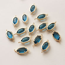 Load image into Gallery viewer, Danity Oval Connector with 2 loops, 14K Gold Plated, Crystal Connectors, 12x15mm Jewelry Findings ZZ025